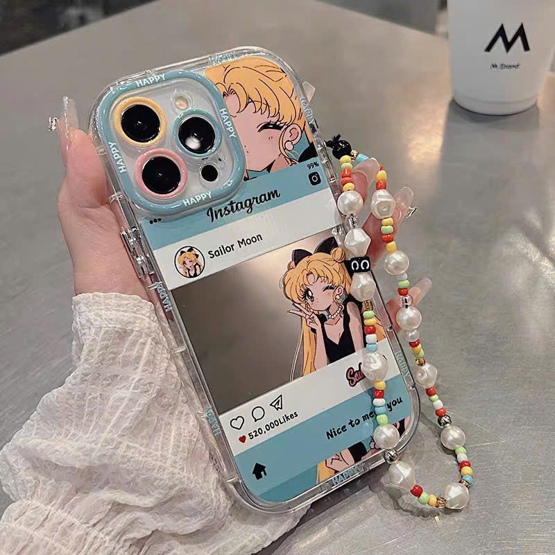 Ốp lưng IP thủy thủ mặt trăng instagram tráng gương