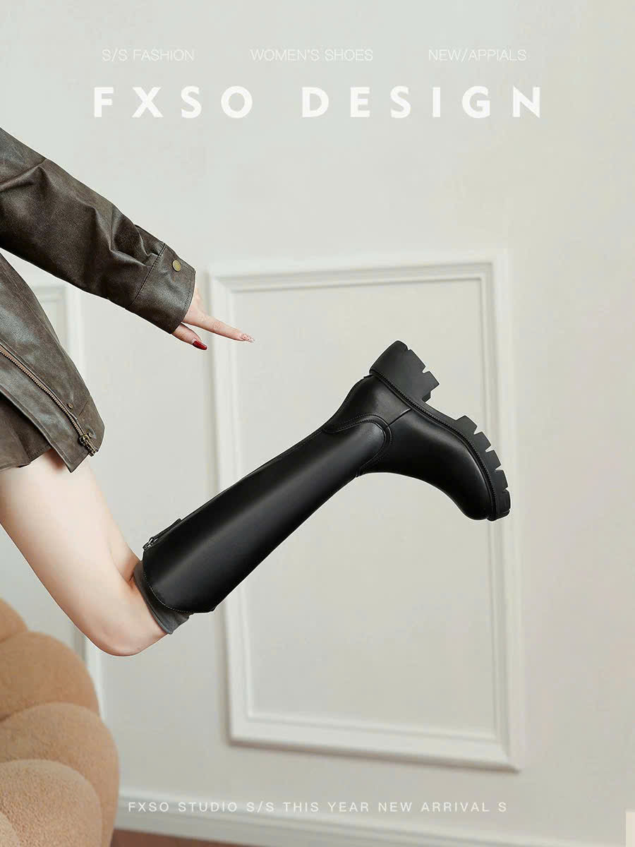 Giày boots nâu - đen phối gì cũng xinh