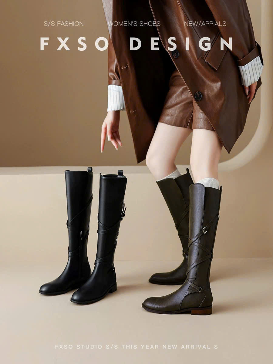 Giày boots dây chéo siêu chiến