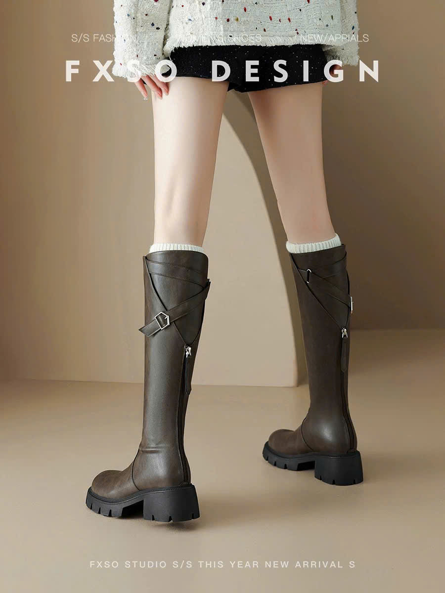 Giày boots dây chéo siêu chiến