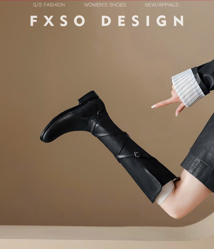 Giày boots dây chéo siêu chiến