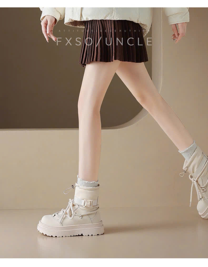 Giày boots thấp cổ lót bông ấm xinh