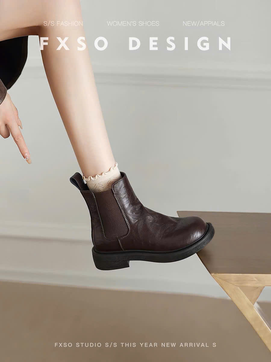 Giày boots Chelsea thấp cổ trơn