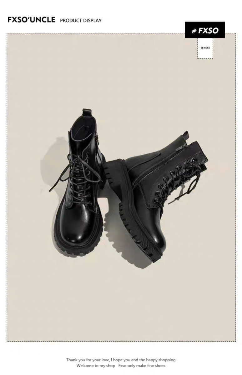 Giày boots thấp cổ thắt dây truyền thống
