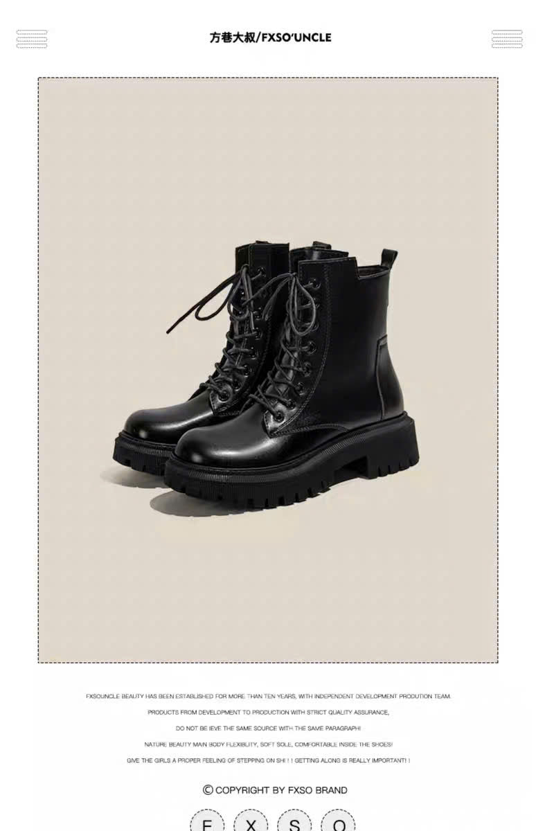 Giày boots thấp cổ thắt dây truyền thống