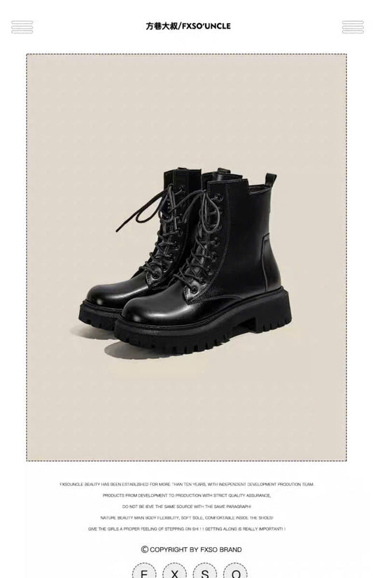 Giày boots thấp cổ thắt dây truyền thống