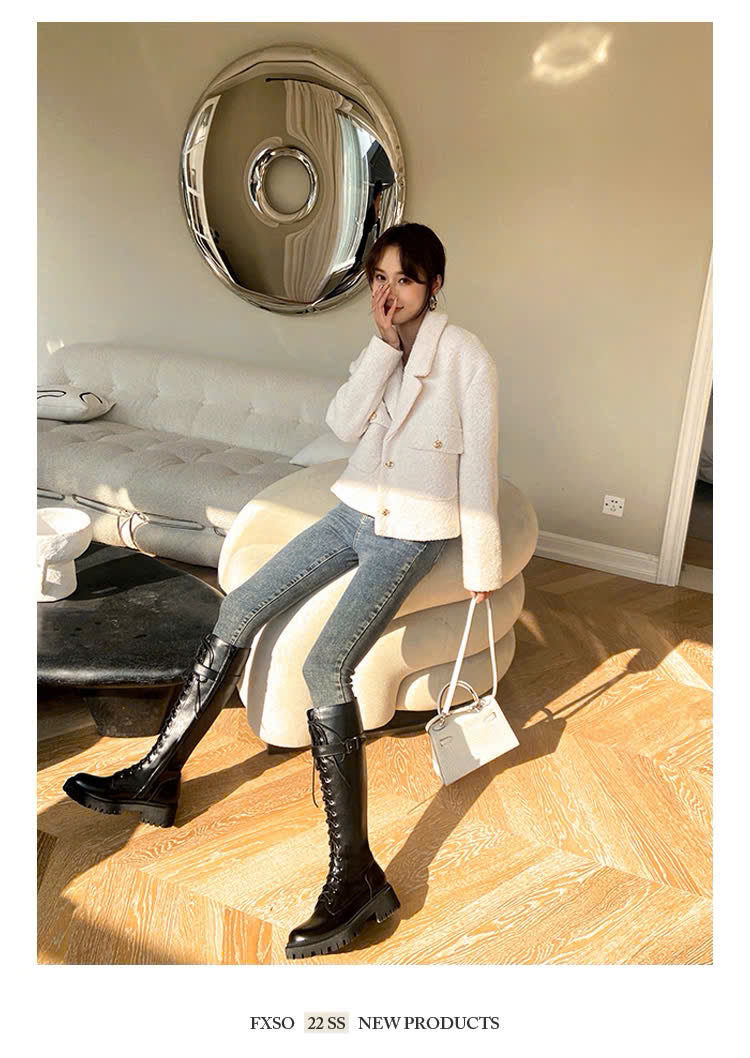 Giày boots cao cổ thắt dây chiến binh