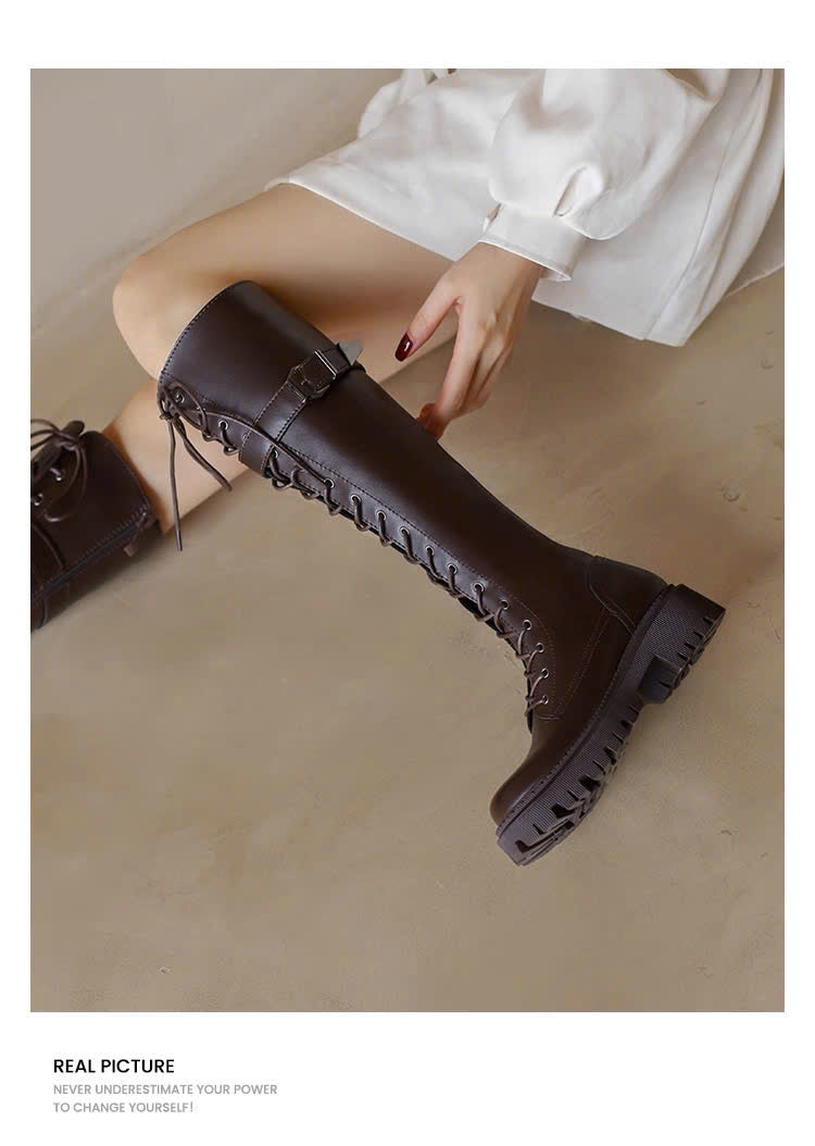 Giày boots cao cổ thắt dây chiến binh