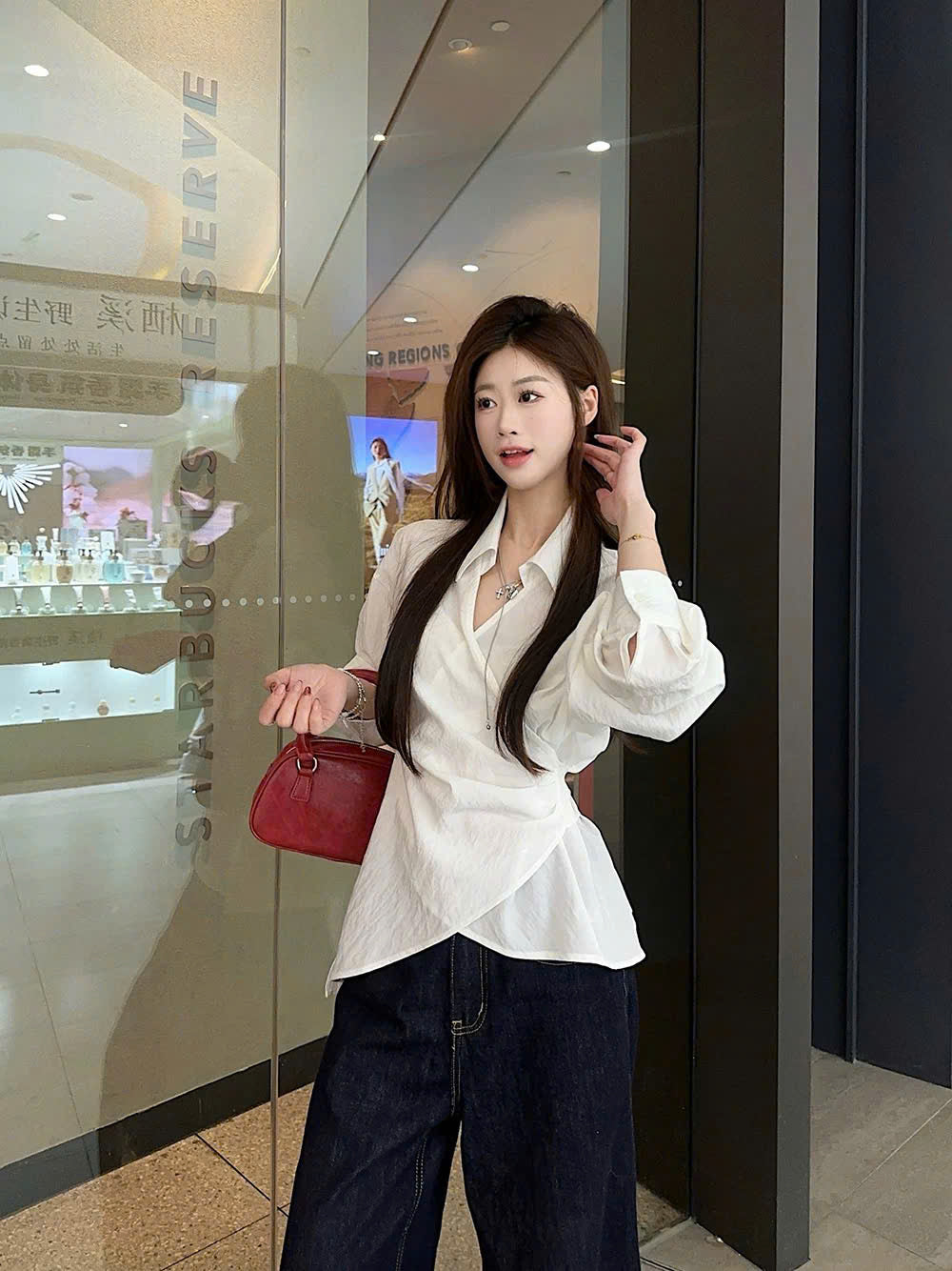 Áo sơ mi tôn dáng cột dây eo