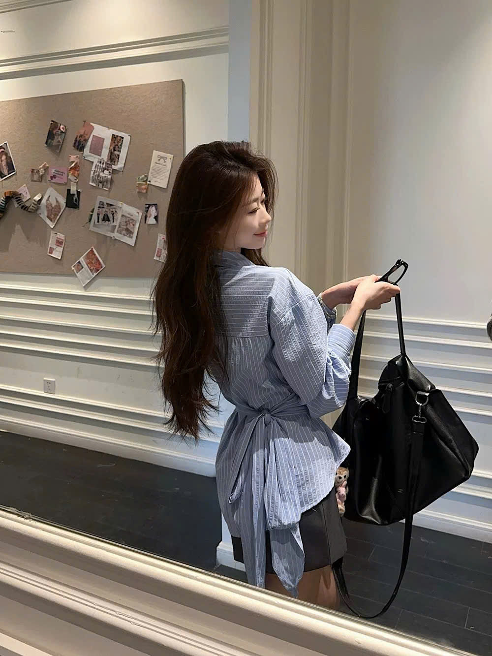 Áo sơ mi tôn dáng cột dây eo