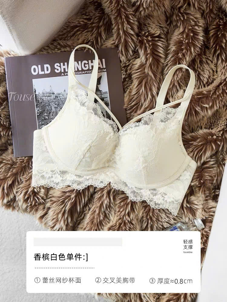 Set nội y viền ren dây chéo có gọng