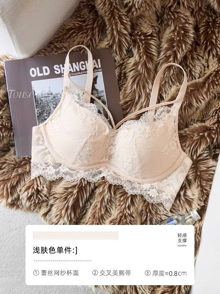 Set nội y viền ren dây chéo có gọng