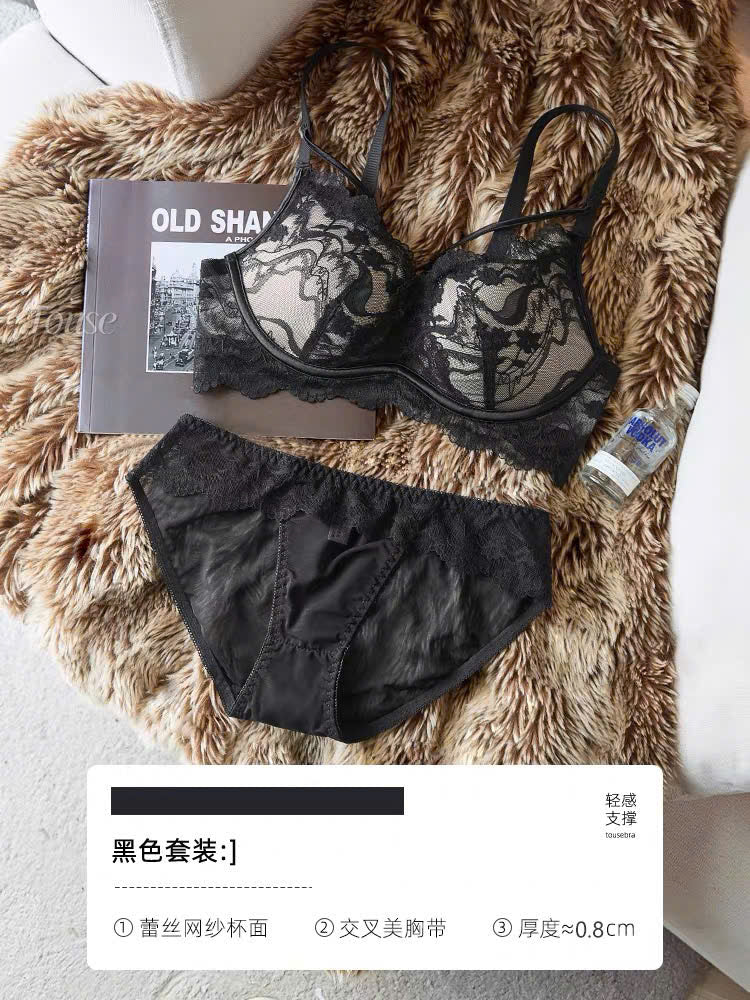 Set nội y viền ren dây chéo có gọng