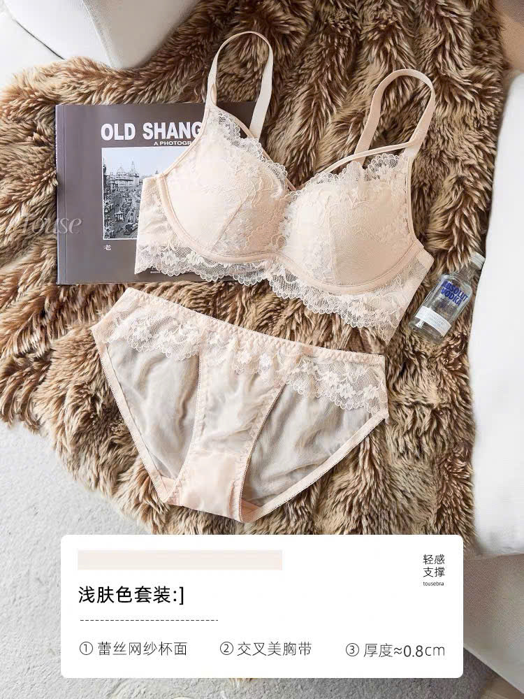 Set nội y viền ren dây chéo có gọng