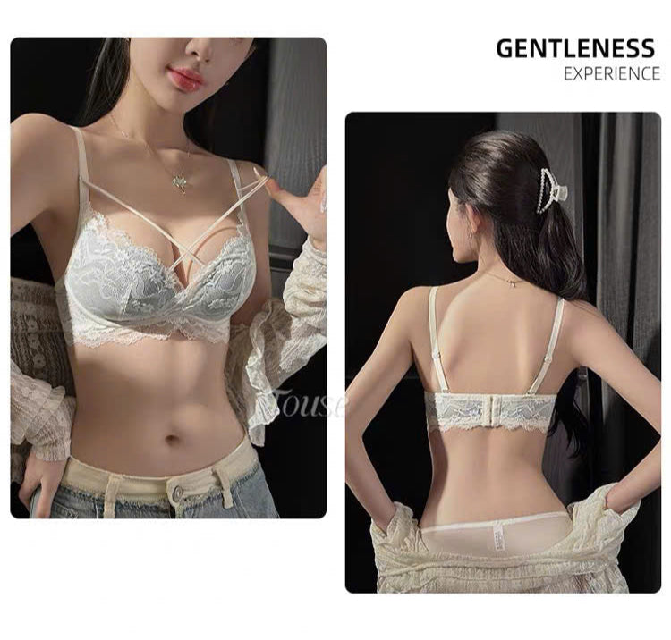Set nội y viền ren dây chéo có gọng