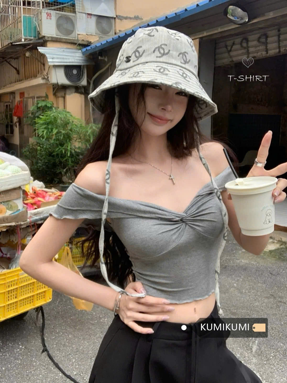Áo trễ vai mặc 2 kiểu