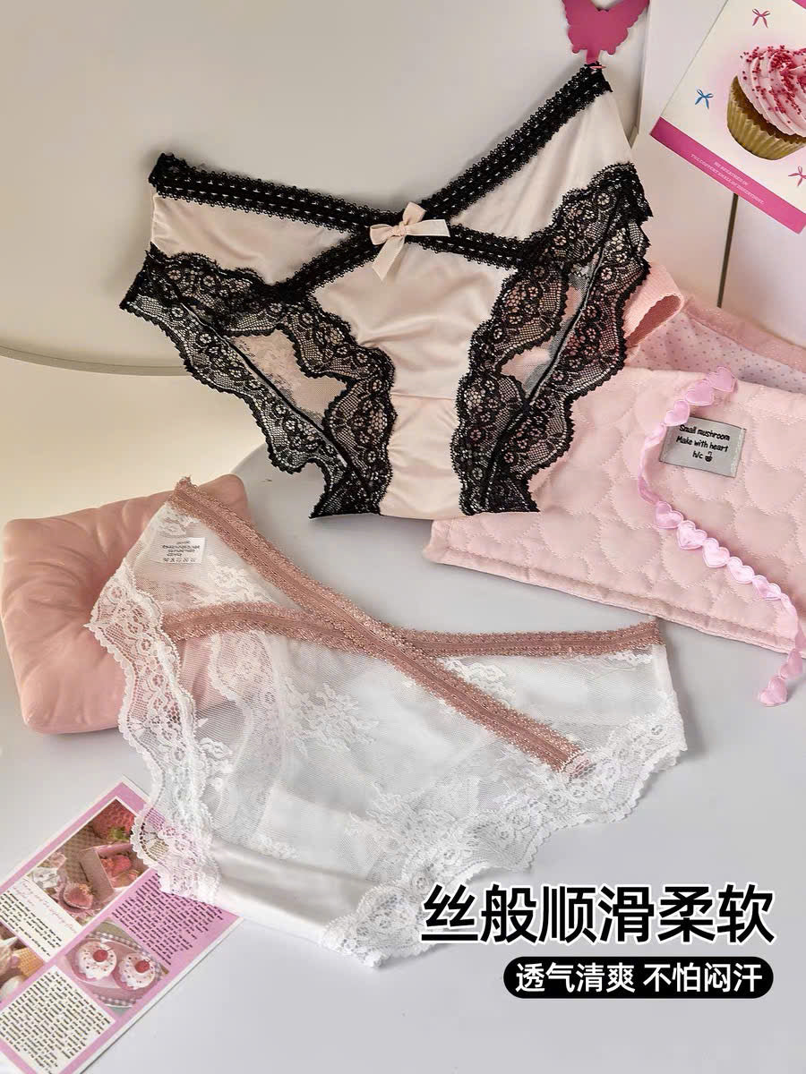 Quần lót phối ren nơ màu tinh tế trendy