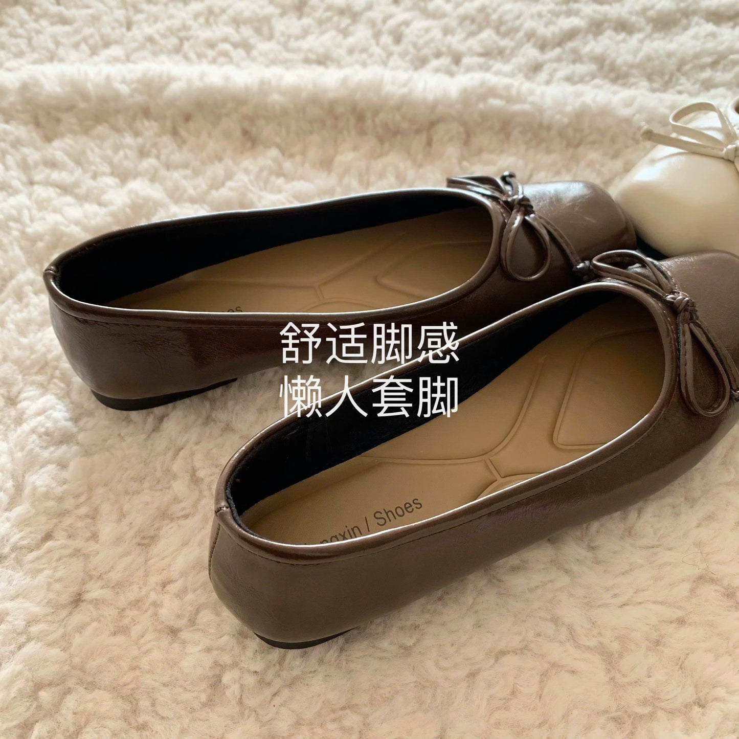 Giày búp bê nơ mũi vuông basic nữ tính