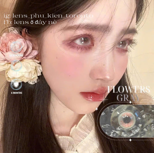Contact Lens - Flower Gray