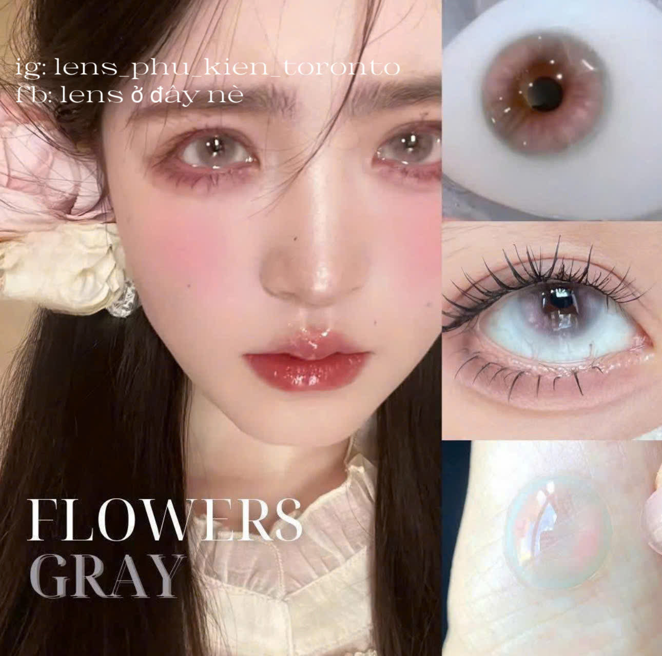 Contact Lens - Flower Gray