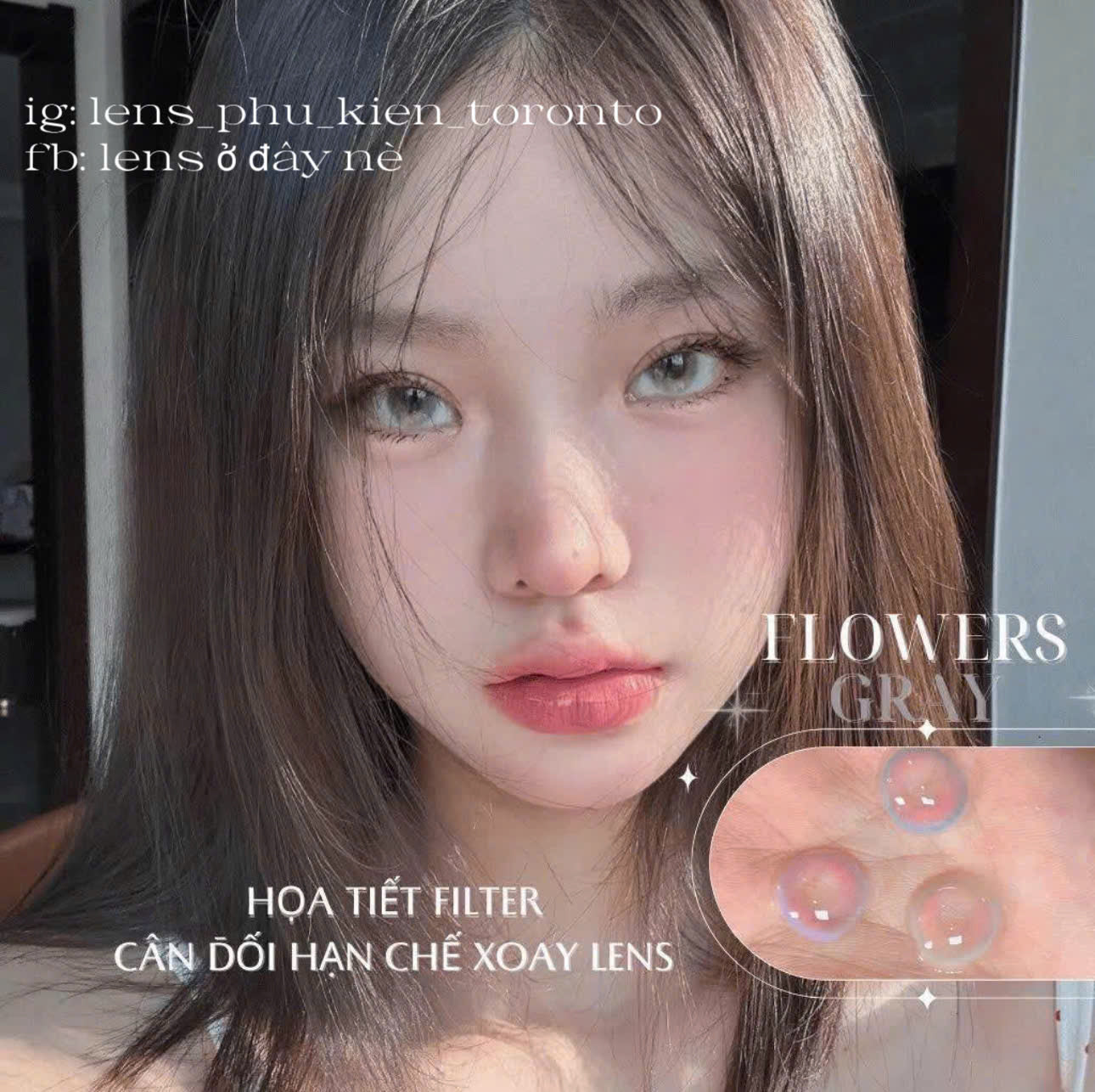 Contact Lens - Flower Gray