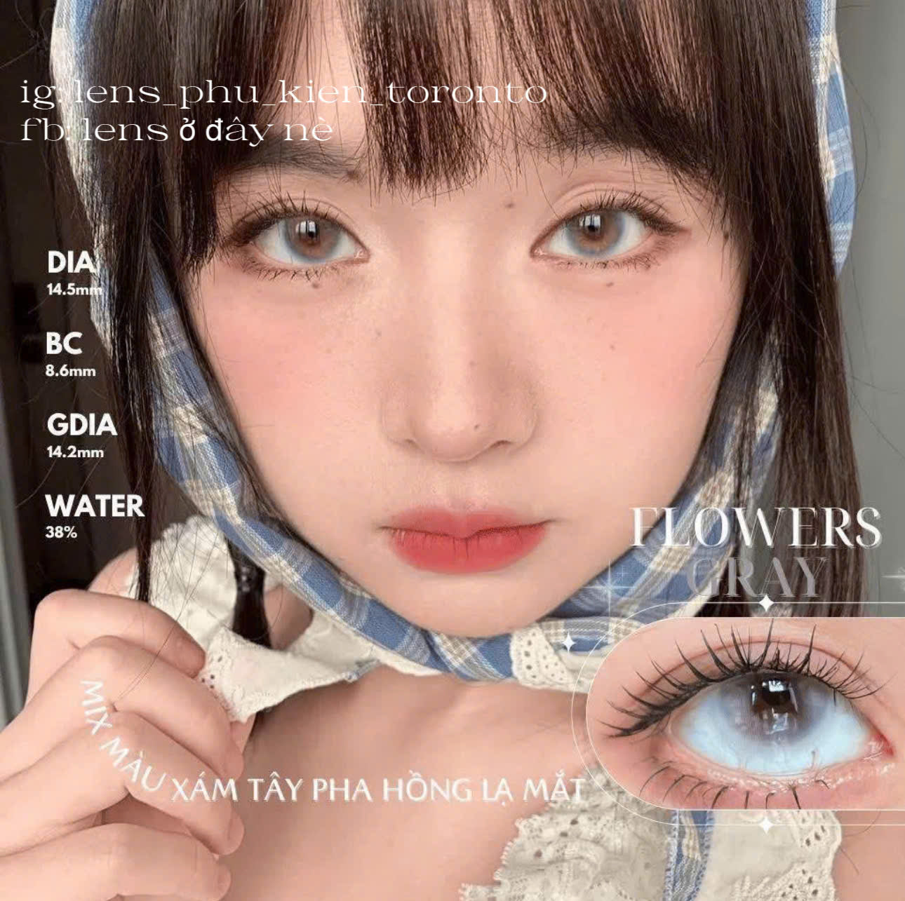 Contact Lens - Flower Gray