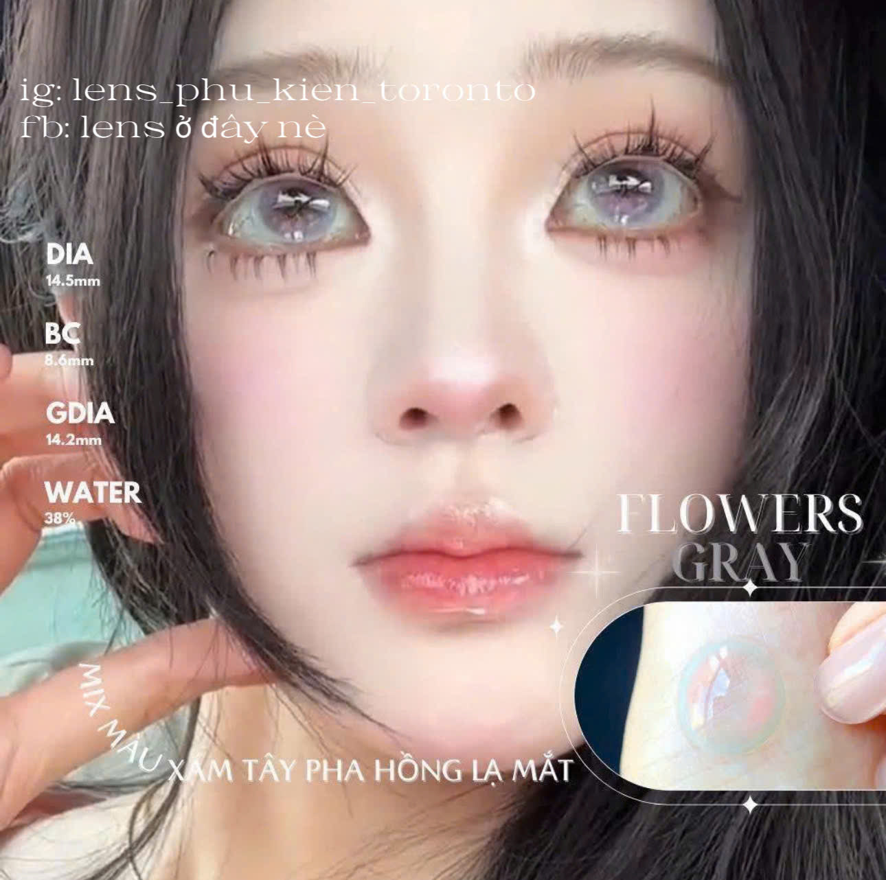 Contact Lens - Flower Gray