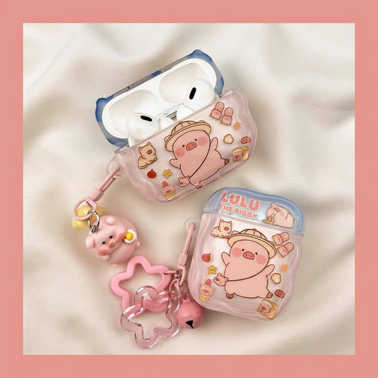 Case Airpods lợn hồng đi học dễ thương