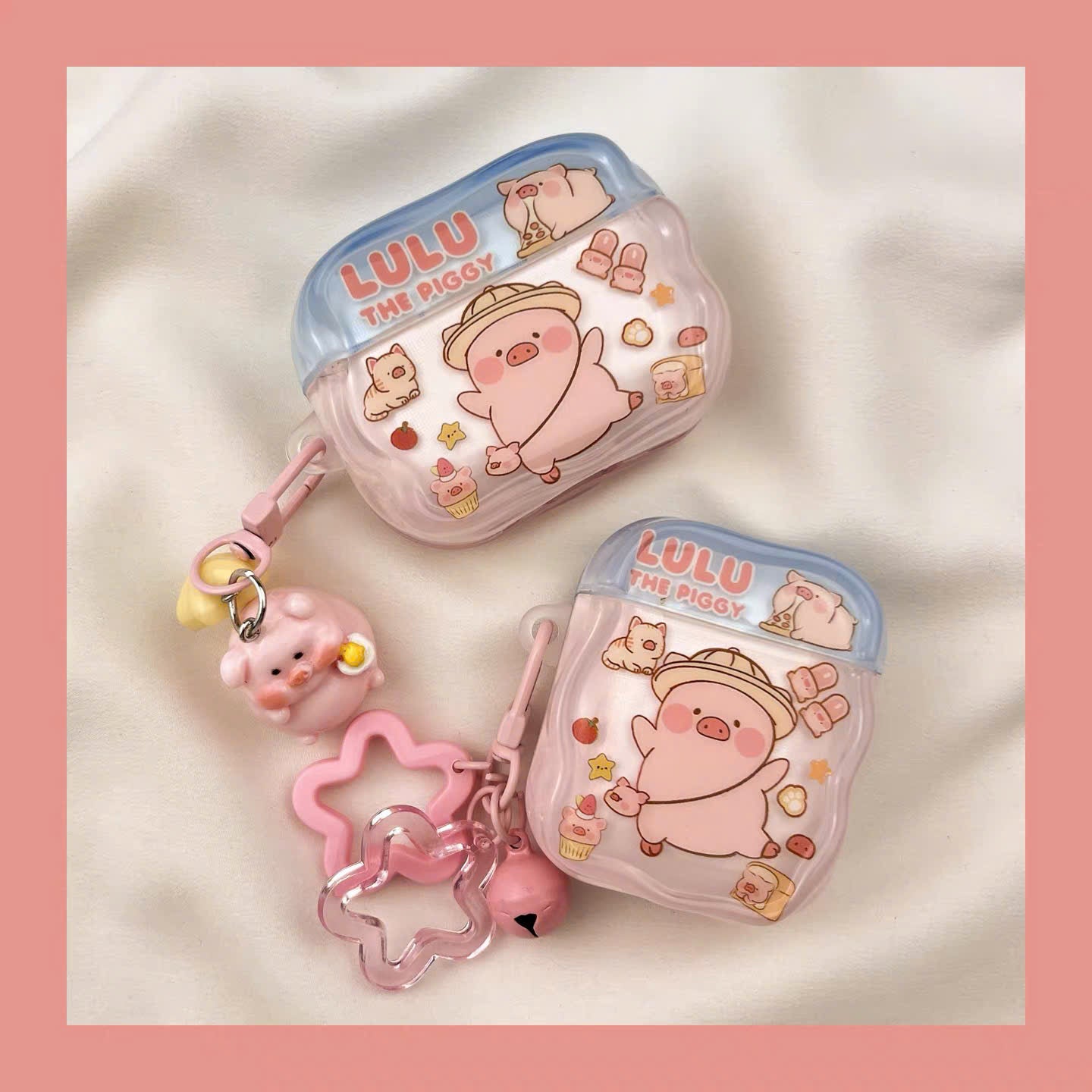 Case Airpods lợn hồng đi học dễ thương