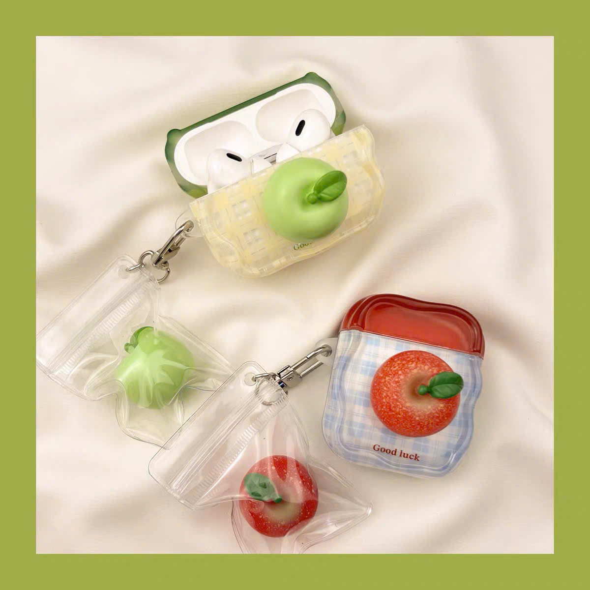 Case Airpods cà chua và táo xanh Good Luck