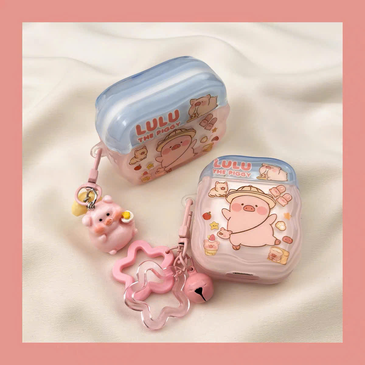 Case Airpods lợn hồng đi học dễ thương