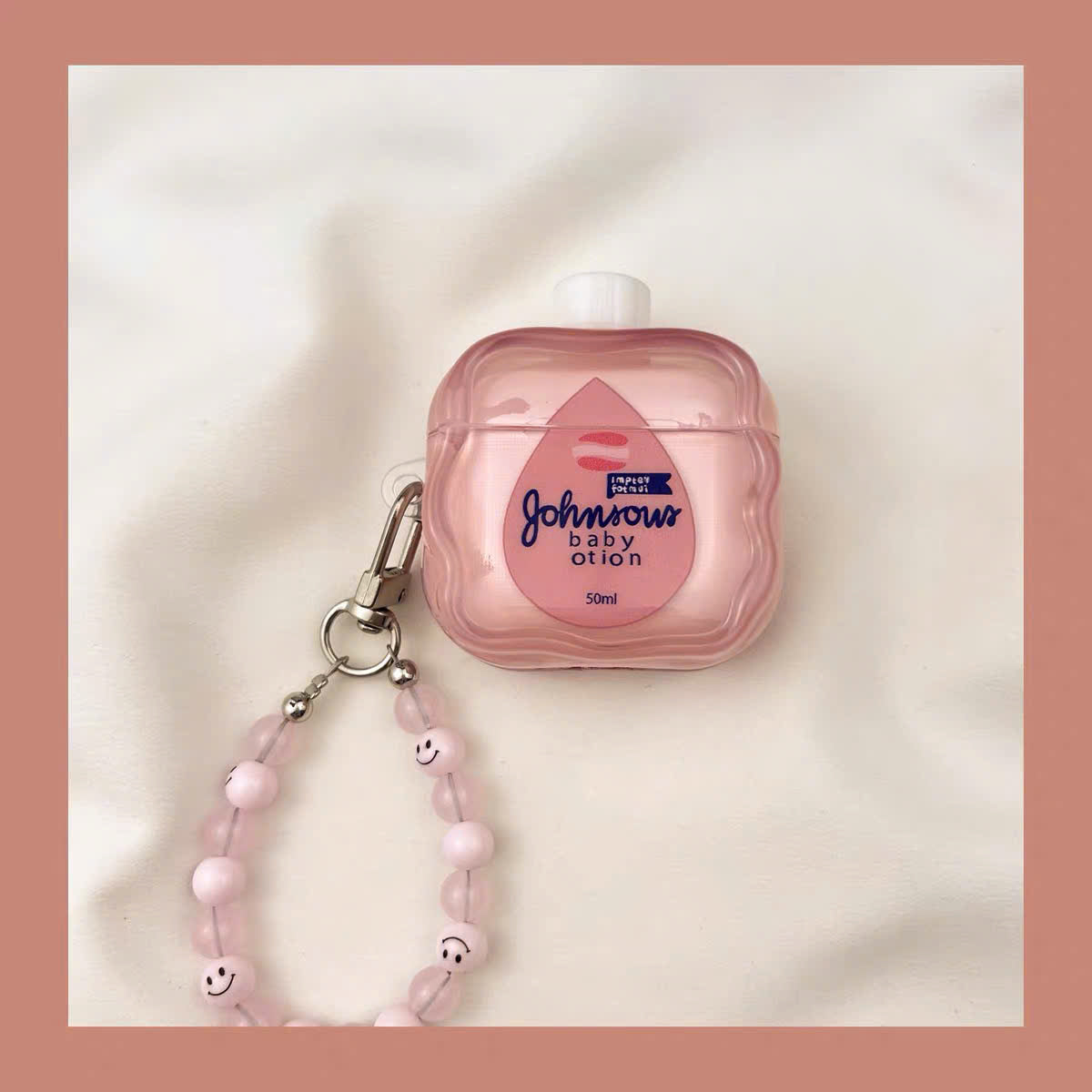 Case Airpods lọ lotion em bé hồng