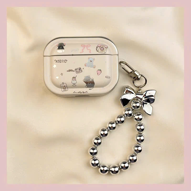 Case Airpods gấu nơ kem xinh xắn