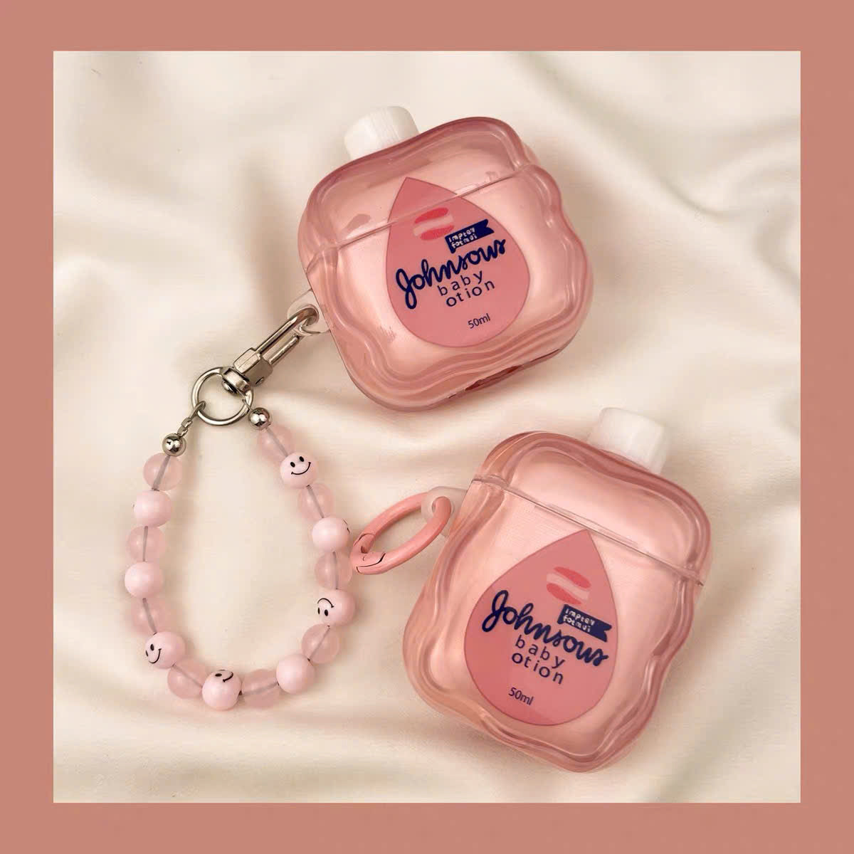 Case Airpods lọ lotion em bé hồng