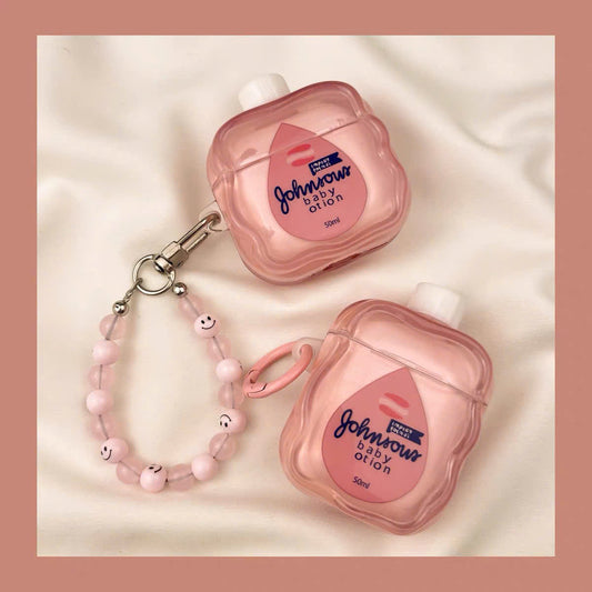 Case Airpods lọ lotion em bé hồng