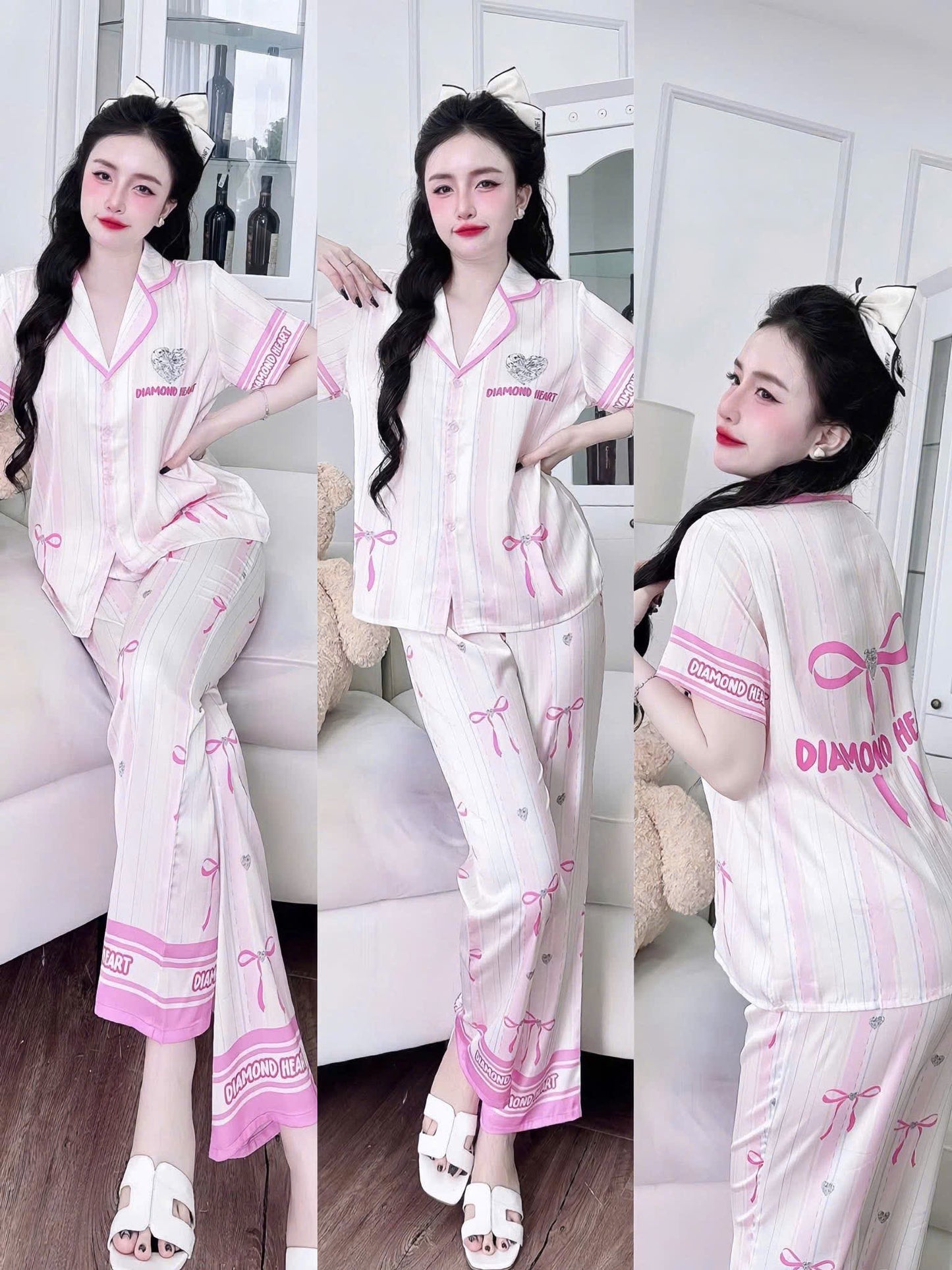 Bộ ngủ tay ngắn quần dài Flamingo