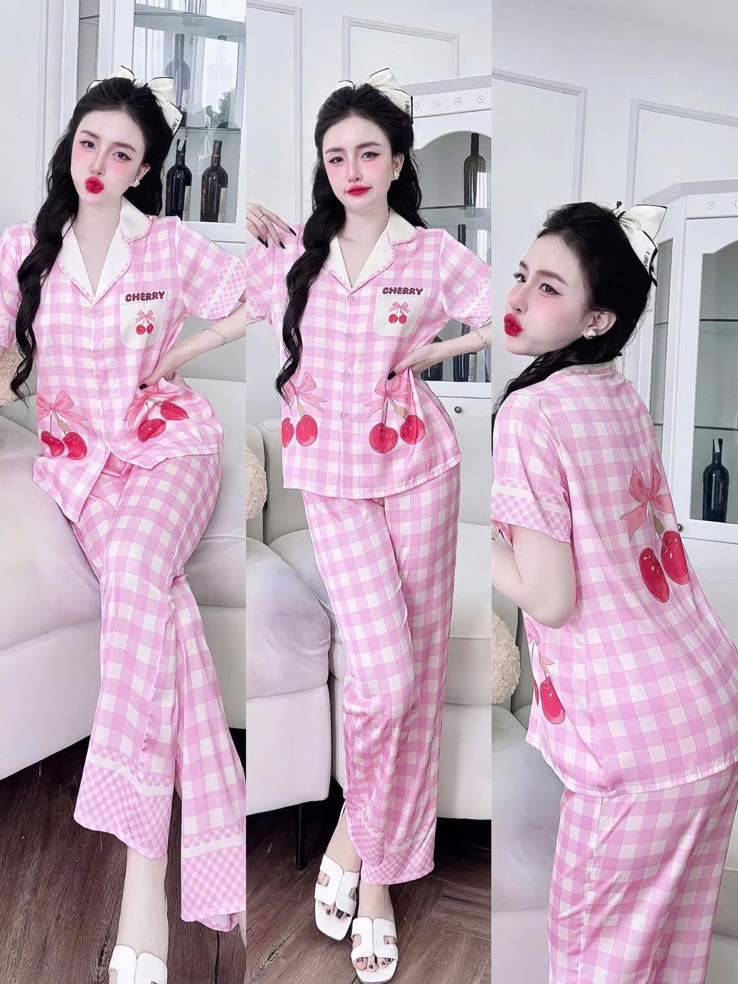 Bộ ngủ tay ngắn quần dài Flamingo