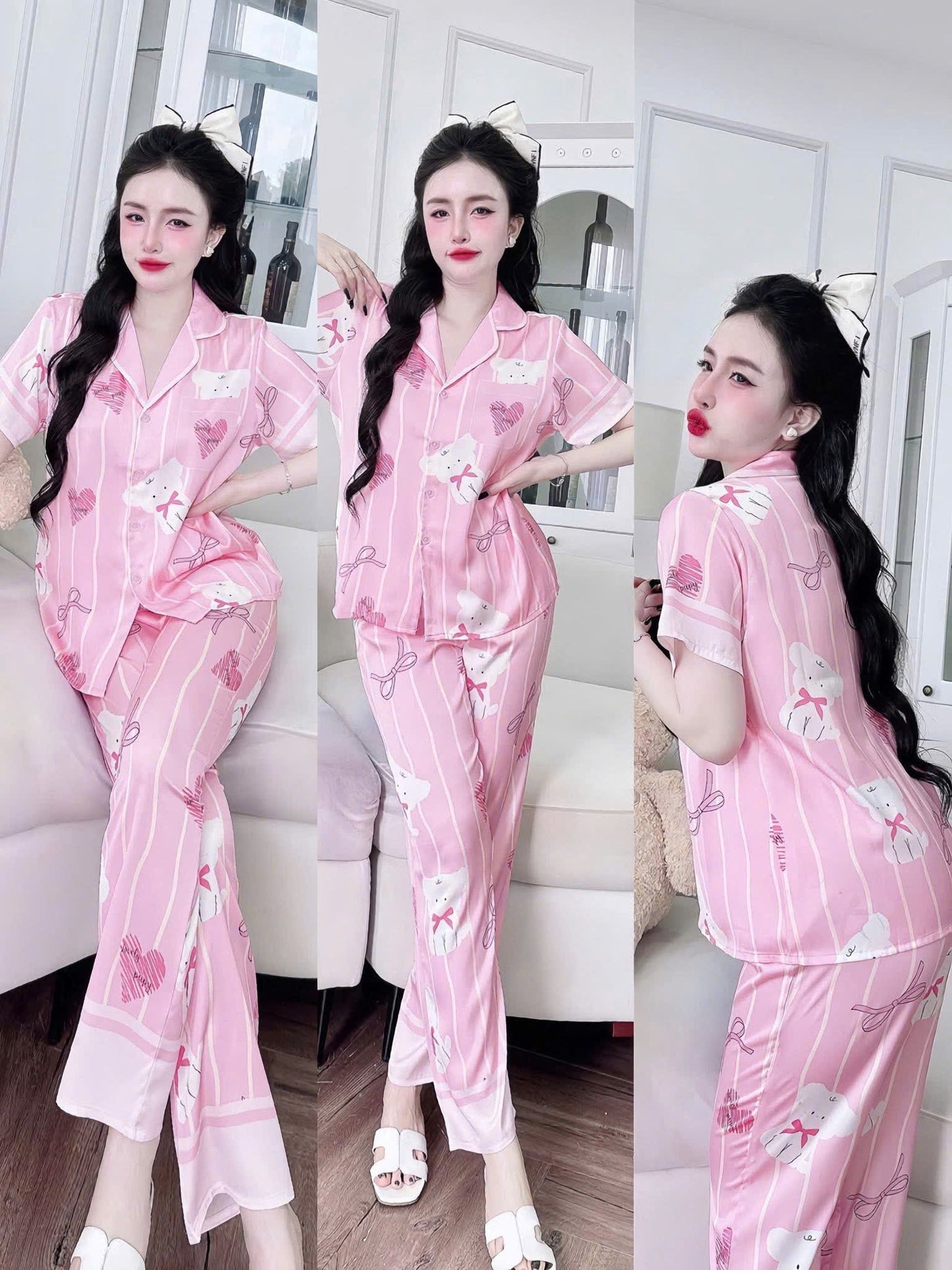 Bộ ngủ tay ngắn quần dài Flamingo