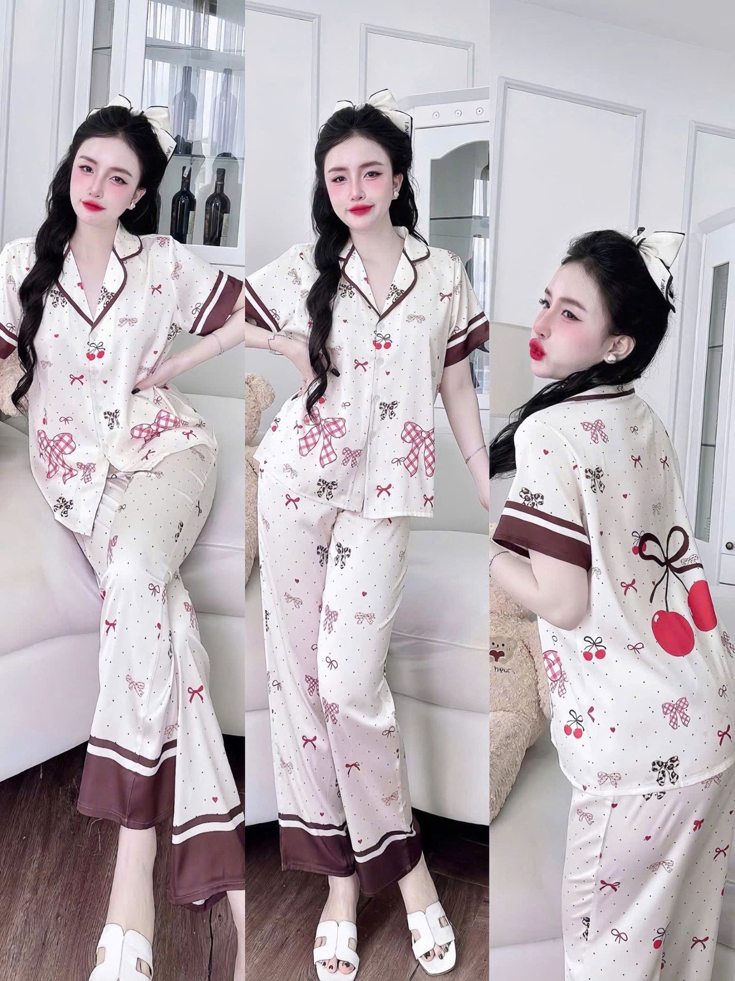 Bộ ngủ tay ngắn quần dài Flamingo