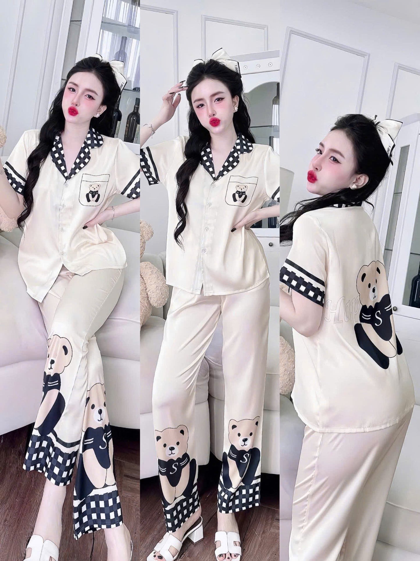 Bộ ngủ tay ngắn quần dài Flamingo