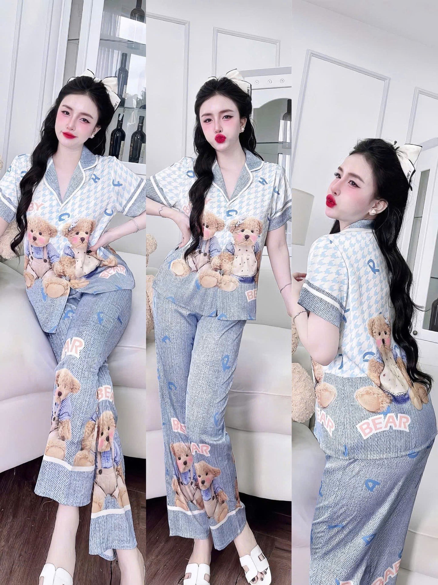 Bộ ngủ tay ngắn quần dài Flamingo