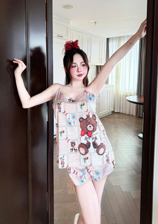 Bộ ngủ 2 dây lụa latin mút lót