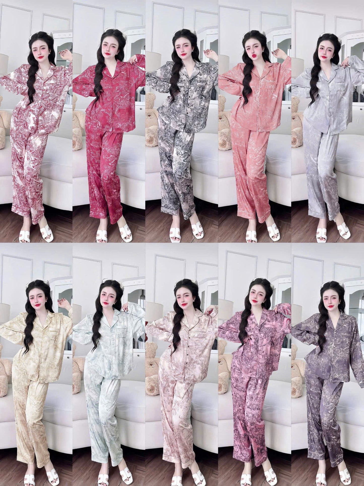 Pijama tay dài quần dài basic sang chảnh
