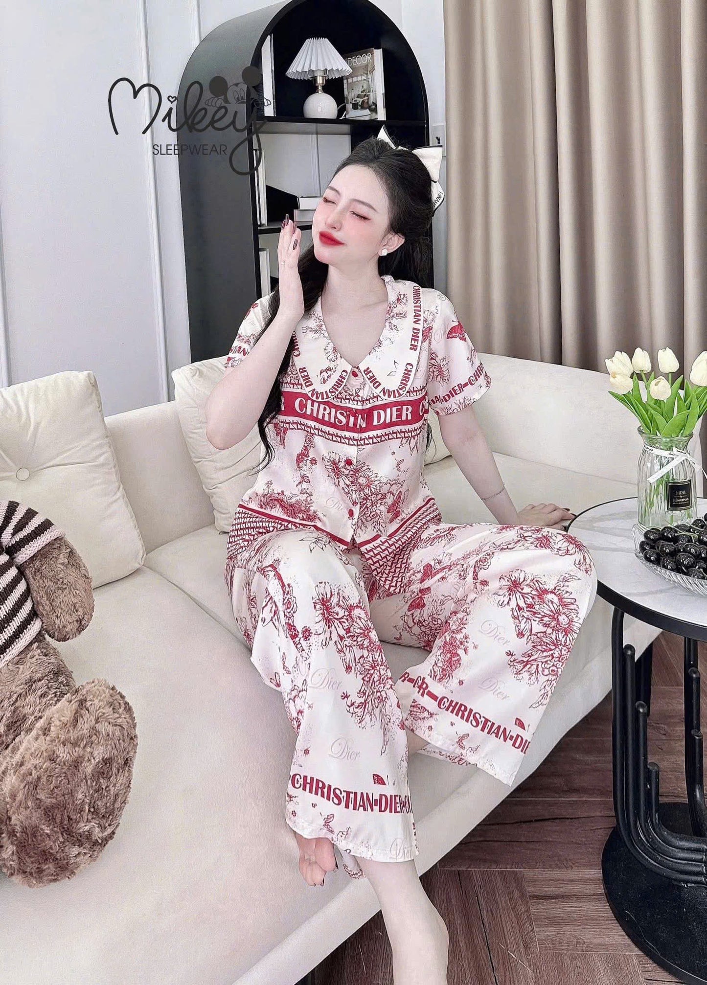 Bộ ngủ tay ngắn quần dài dễ thương