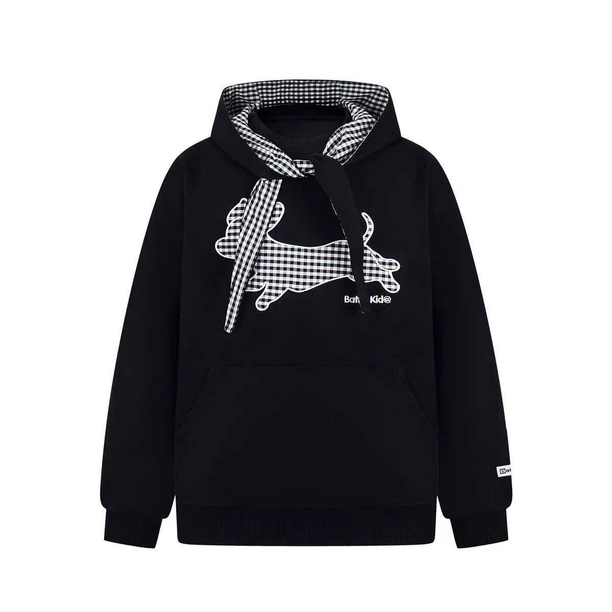 Áo hoodie phối caro cún