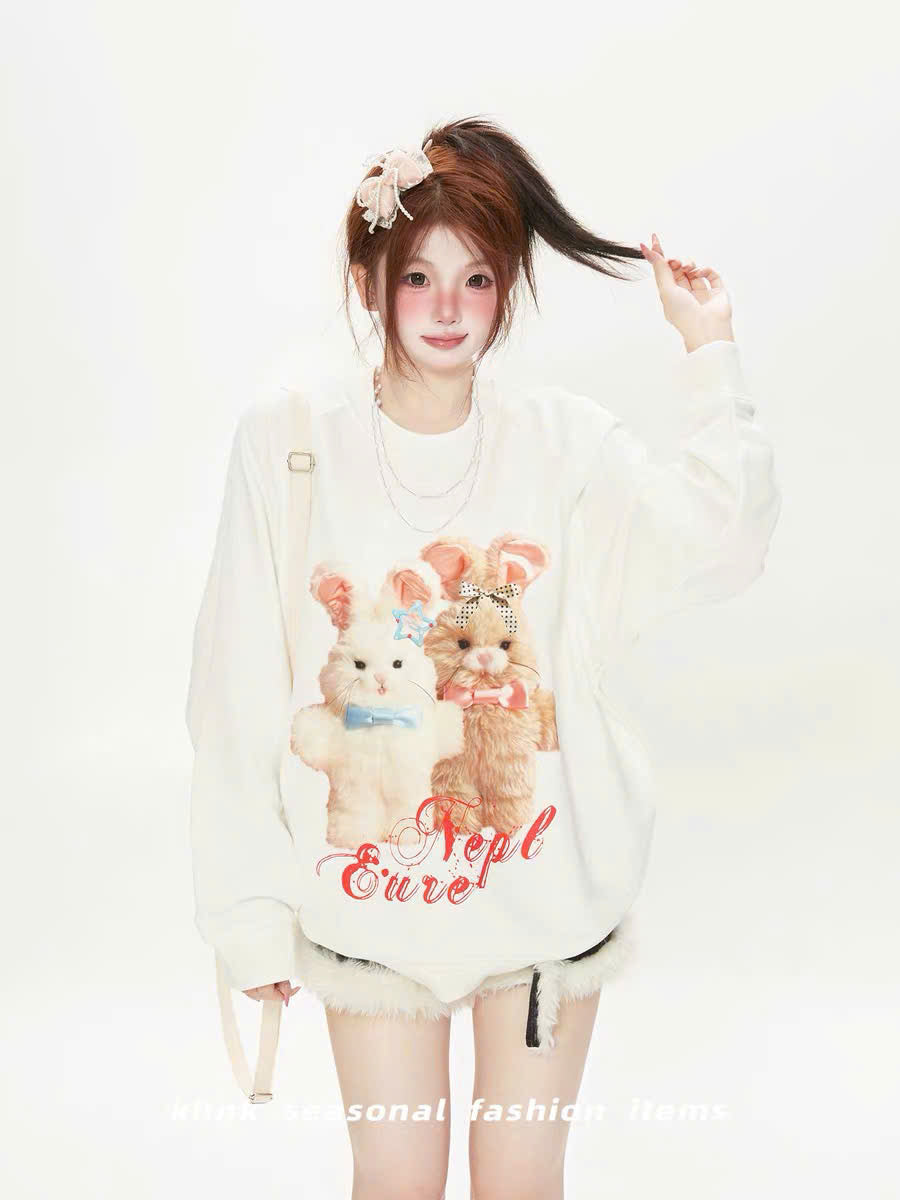 Áo sweater thỏ bông đáng yêu