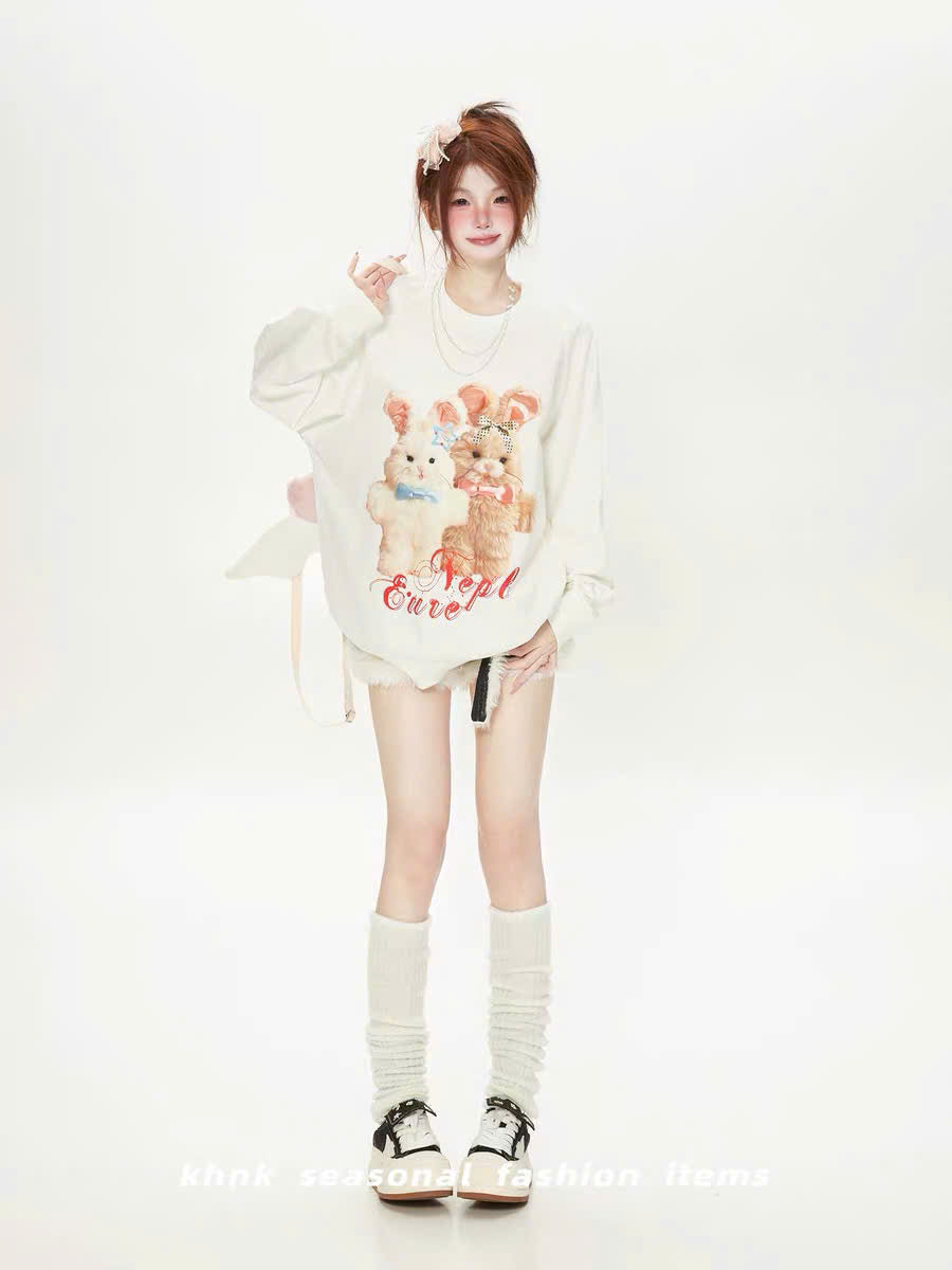 Áo sweater thỏ bông đáng yêu