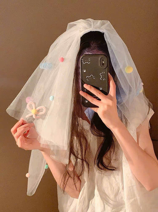 Bờm tóc veil cô dâu cài tóc chụp ảnh sinh nhật