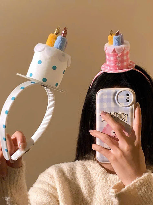Bờm tóc bánh kem cài tóc sinh nhật