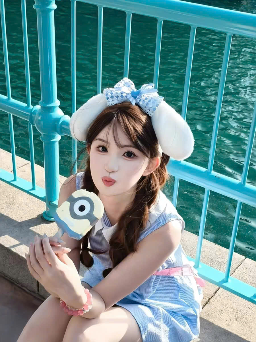 Bờm tóc cinnamoroll cài tóc thỏ trắng